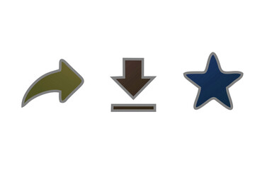 Bundle icon symbol notification download share and fovorite