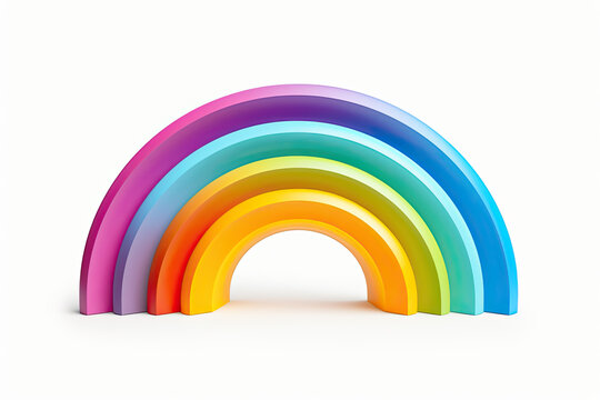3d colorful rainbow isolated on a white background