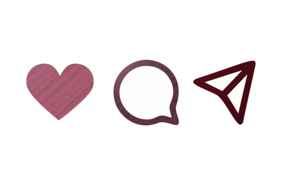 Bundle icon symbol notification like and share red