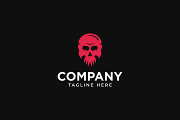 skull head angry modern logo design for sport and gaming