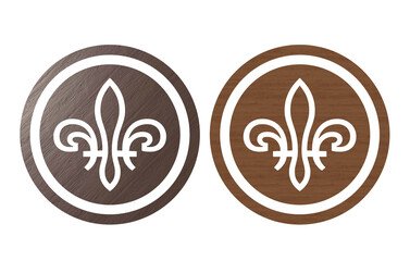 Fleur de lis icon symbol brown © Selintasnusantara