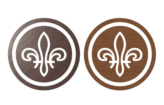 Fleur de lis icon symbol brown