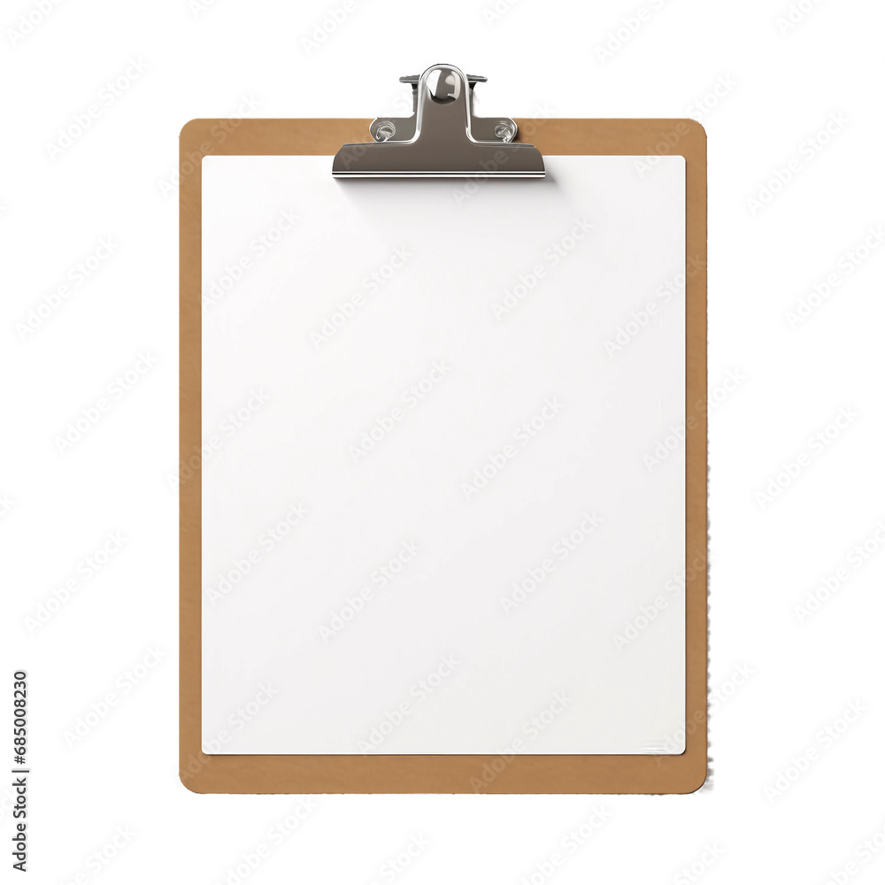 Wall mural clipboard with blank paper