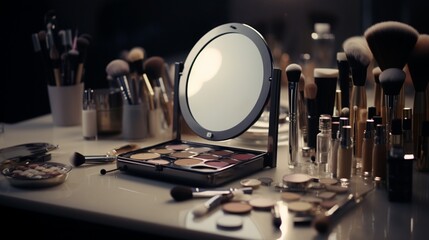 Fototapeta na wymiar An exquisite makeup mirror, showing a