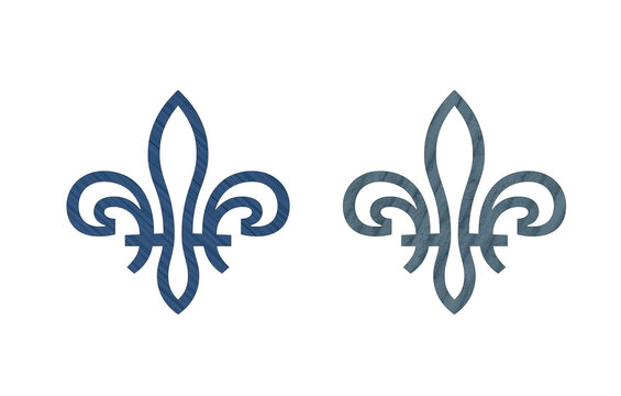Fleurdelis icon symbol green and blue