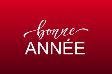 Bonee Annee and Joyeux noel. Merry Christmas card template with greetings in French.