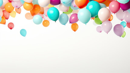 colorful balloons hanging on a white background - Powered by Adobe