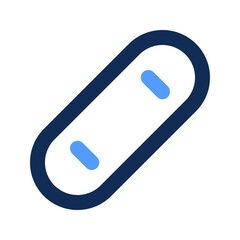 snowboard outline color icon