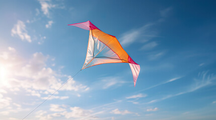 colorful kite flying in the blue sky