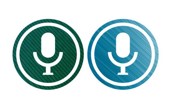 Microphone podcast icon symbol green and blue