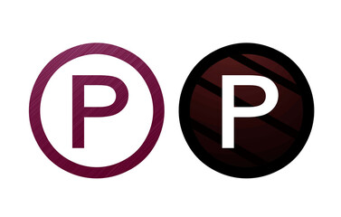 Parking signage icon symbol red