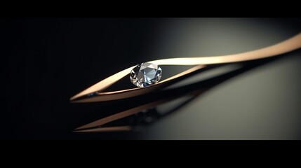Close-up of ultra HD, high-resolution 8K tweezers holding a delicate piece of jewelry.