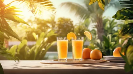 Fotobehang fresh table juice drink outdoor illustration fruit beverage, background food, glass healthy fresh table juice drink outdoor © vectorwin