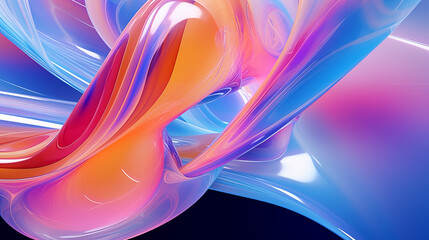 playful 3D abstraction modern vibrant glass captivating