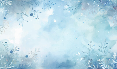Fototapeta na wymiar abstract watercolor blue winter background