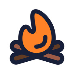 Fototapeta premium bonfire flat line icon