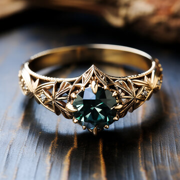 golden ring with diamonds