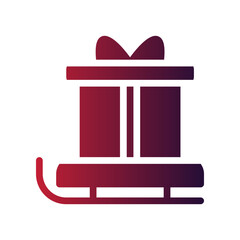 gift flat gradient icon