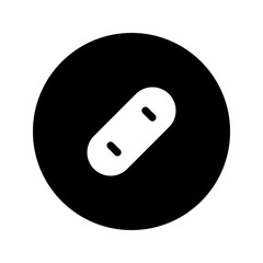 snowboard glyph circular icon