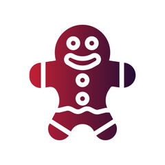 gingerbread man flat gradient icon