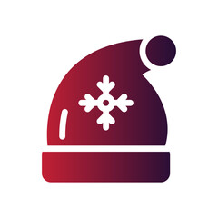 santa hat flat gradient icon