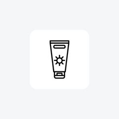 Sunscreen, UV protection, Skincare essential, Sunblock lotion Line Icon, Outline icon, vector icon, pixel perfect icon