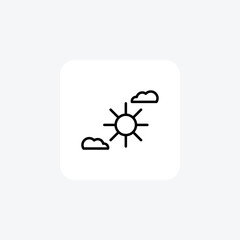 Clear Sky, Blue skies, Cloudless day, Clear weather Line Icon, Outline icon, vector icon, pixel perfect icon