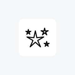 Stars, Star clusters, Cosmic illumination, Astral phenomena,Line Icon, Outline icon, vector icon, pixel perfect icon