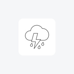 Stormy Weather,Turbulent weather, Severe storms, thin line icon, grey outline icon, pixel perfect icon