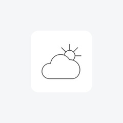 Cloudy Skies, Broken cloud cover, Inconstant cloud formations  thin line icon, grey outline icon, pixel perfect icon