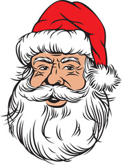 Santa Claus. Merry Christmas or New Year Design. Vector Illustration.