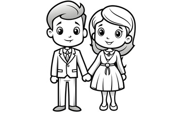 Toon couple, coloring page
