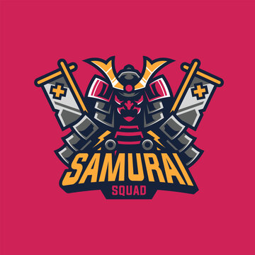 samurai mascot and gaming logo