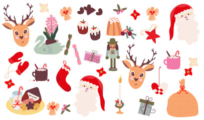 Set of Christmas elements