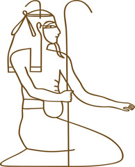 egyptian goddess contour icon - 685016451