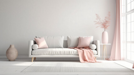 Pastel sofa in living room