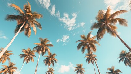Fototapeta na wymiar Tropical palm tree with sunlight