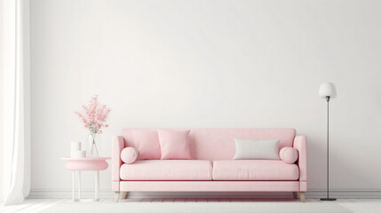 Obraz na płótnie Canvas Pastel sofa in living room