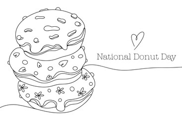 Donuts. Stack. One line