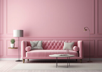 Fototapeta na wymiar Pink Sofa in living room