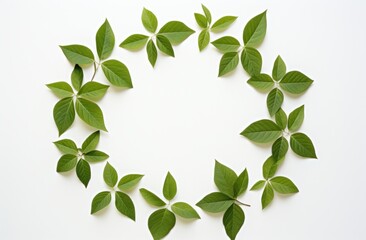 a group of green leaves arranged in a circle