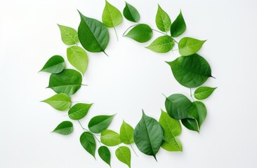 green leaves glued together into a single circle