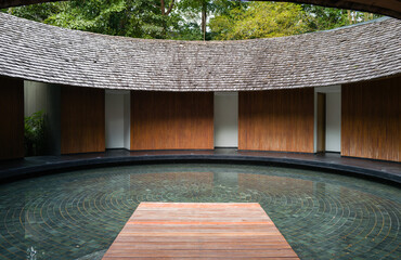 Spa area with water feature