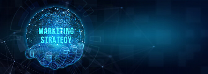 Naklejka premium Marketing commercial advertising plan concept. 3d illustration