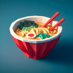 Fototapeta premium Origami Style Ramen Soup