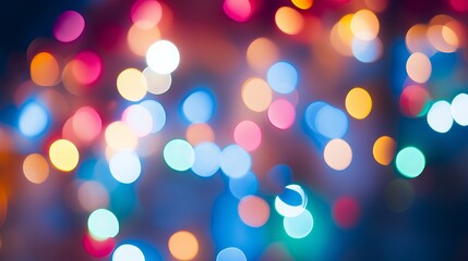 Fototapeta premium Colorful and festive Christmas lights with bokeh effect in red, green and blue hues