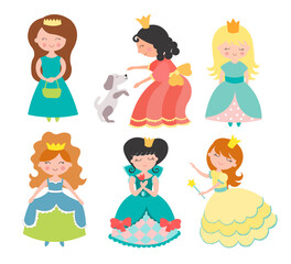 Сharming playful princesses colorful images