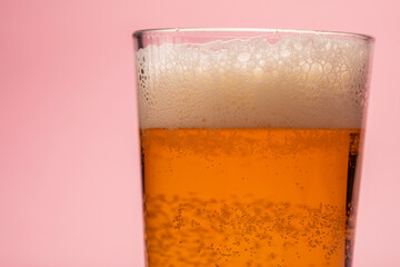 beer glass close up