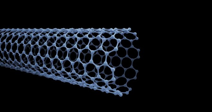 Carbon nanotube. Graphene. 3d render