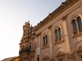 Fototapeta na wymiar San Giovanni Evangelista's Church, Scicli, Sicilia, Italia. Sicilian Baroque
